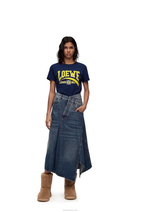 Loewe T-shirt in cotton 688V837 Women Deep Blue