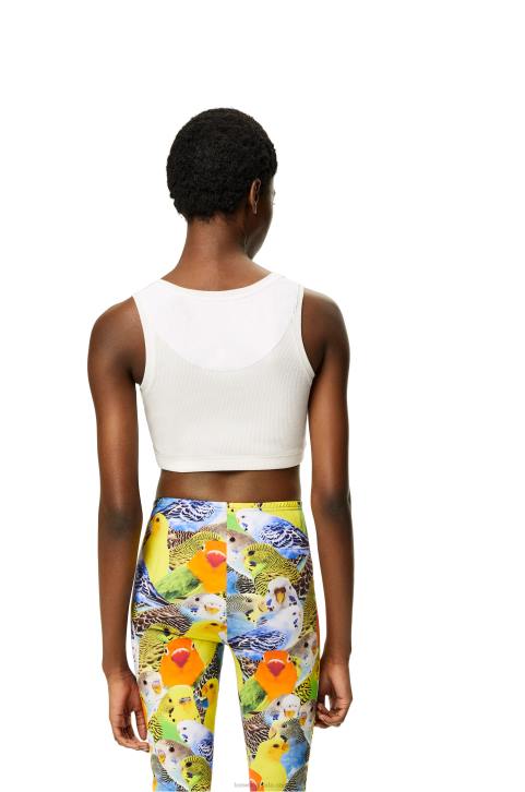 Loewe Anagram cropped tank top in cotton 688V951 Women White