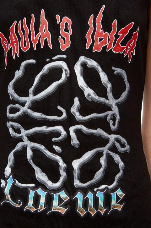 Loewe Anagram tank top in cotton 688V789 Women Black/Multicolor