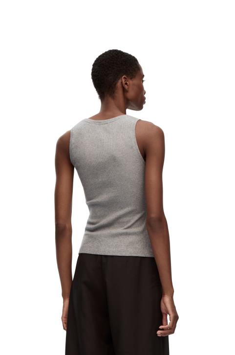 Loewe Anagram tank top in cotton 688V904 Women Grey Melange