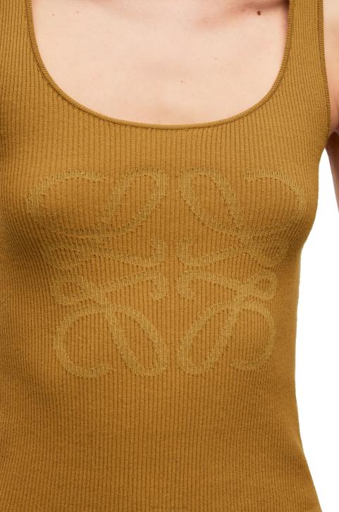 Loewe Anagram tank top in cotton and viscose 688V786 Women Camel