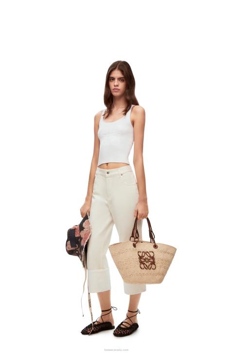 Loewe Anagram tank top in cotton and viscose 688V787 Women White