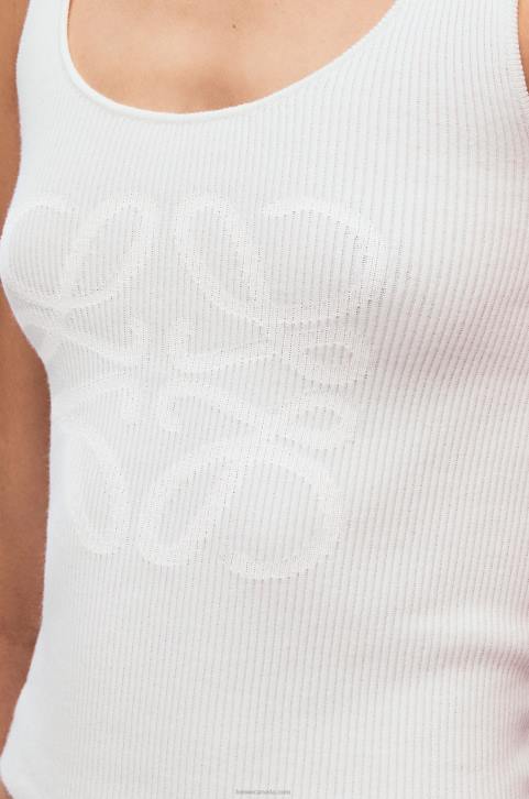 Loewe Anagram tank top in cotton and viscose 688V787 Women White