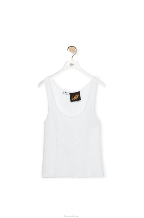 Loewe Anagram tank top in cotton and viscose 688V787 Women White