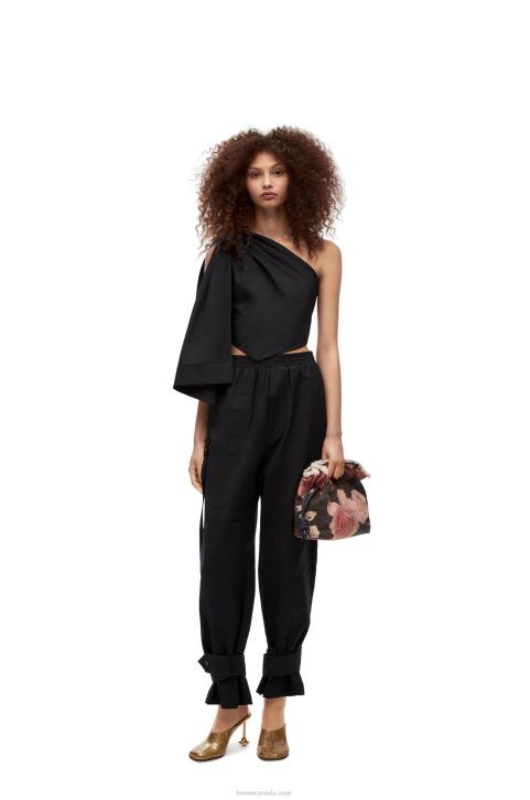 Loewe Asymmetric top in cotton 688V873 Women Black