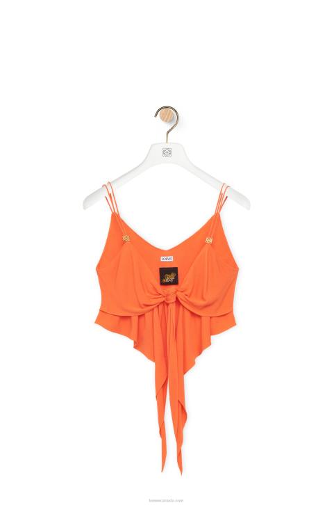 Loewe Double layer top in viscose 688V869 Women Bright Orange