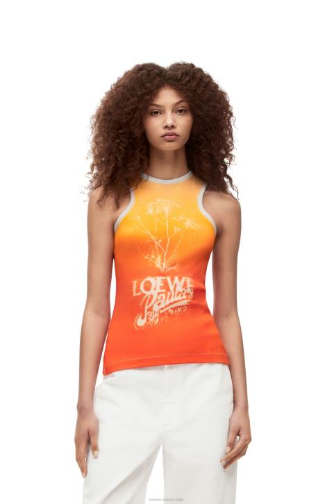 Loewe Fennel tank top in cotton 688V788 Women Yellow/Orange