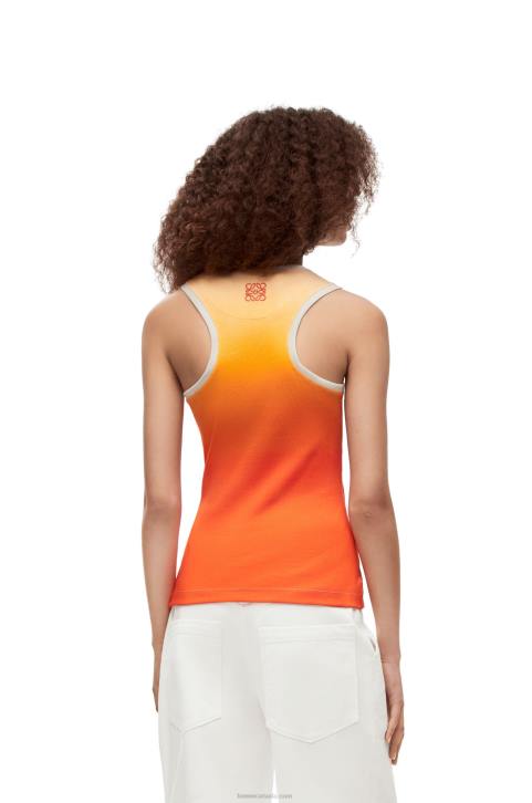 Loewe Fennel tank top in cotton 688V788 Women Yellow/Orange