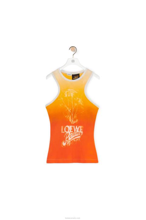 Loewe Fennel tank top in cotton 688V788 Women Yellow/Orange