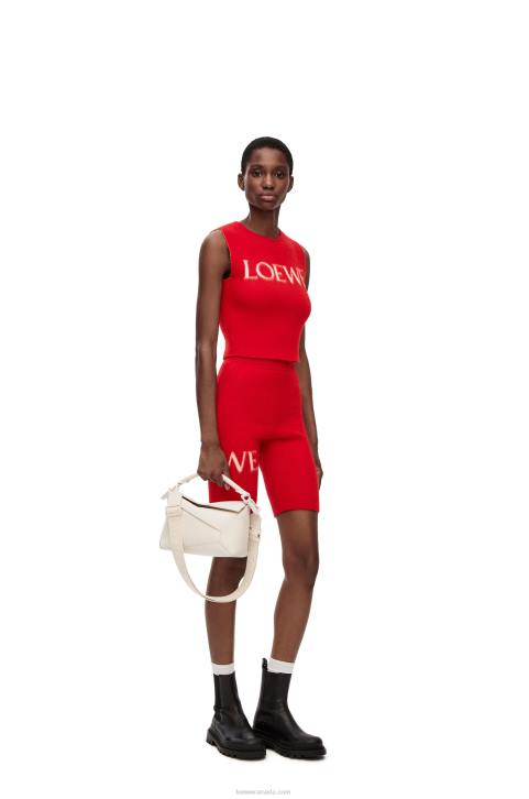 Loewe tank top in wool 688V908 Women Red