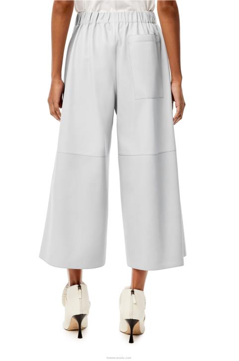 Loewe Cropped elasticated trousers in nappa 688V1147 Women Light Grey