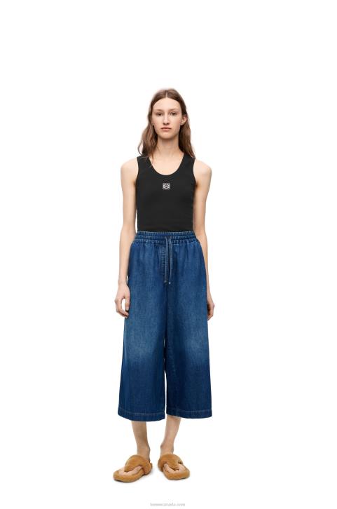 Loewe Cropped trousers in denim 688V1194 Women Washed Denim