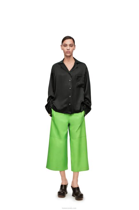 Loewe Cropped trousers in nappa 688V1111 Women Fluo Green