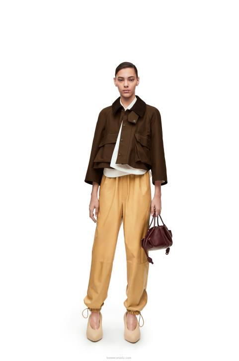 Loewe Elasticated trousers in papery nappa 688V1115 Women Sand/Butter