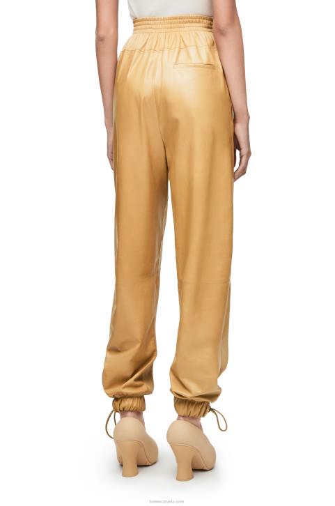 Loewe Elasticated trousers in papery nappa 688V1115 Women Sand/Butter