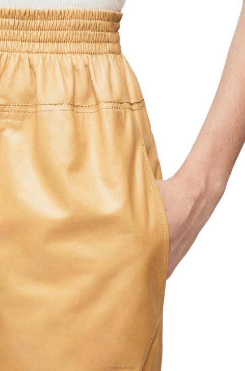 Loewe Elasticated trousers in papery nappa 688V1115 Women Sand/Butter