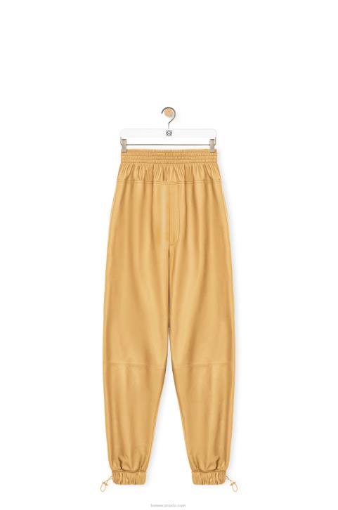 Loewe Elasticated trousers in papery nappa 688V1115 Women Sand/Butter