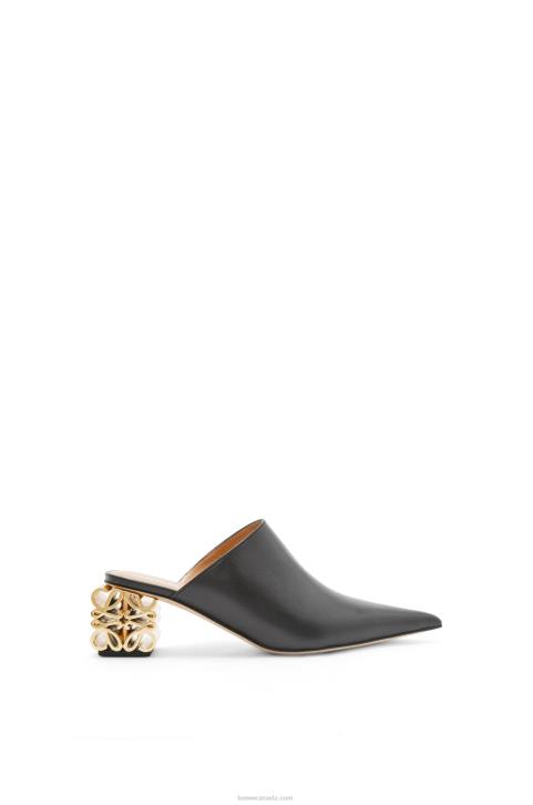 Loewe Anagram heel mule in calfskin 688V764 Women Black