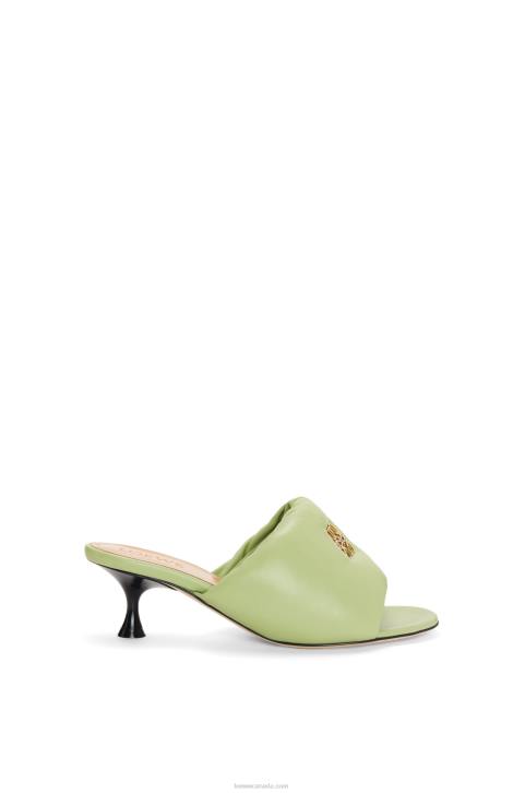 Loewe Anagram padded mule in lambskin 688V754 Women Pale Green