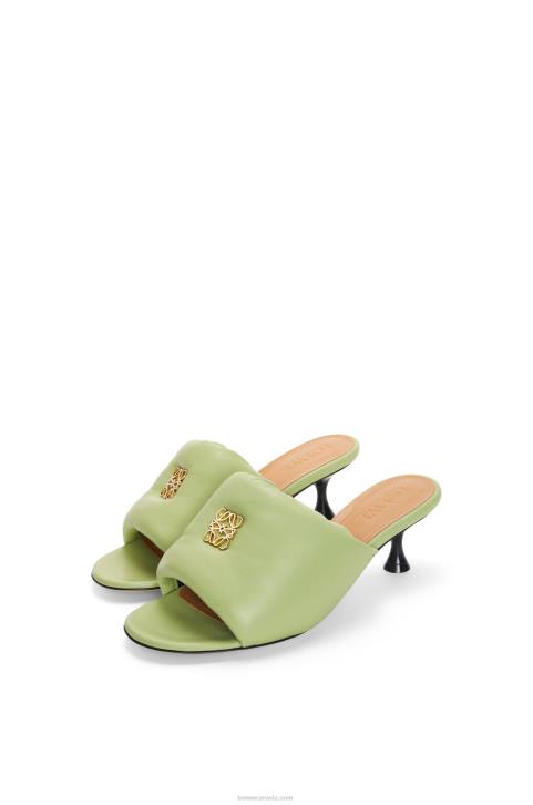 Loewe Anagram padded mule in lambskin 688V754 Women Pale Green