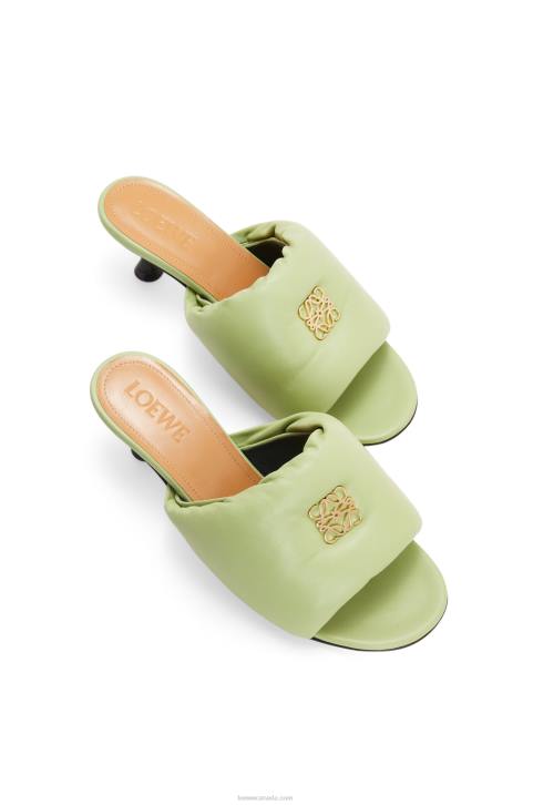 Loewe Anagram padded mule in lambskin 688V754 Women Pale Green