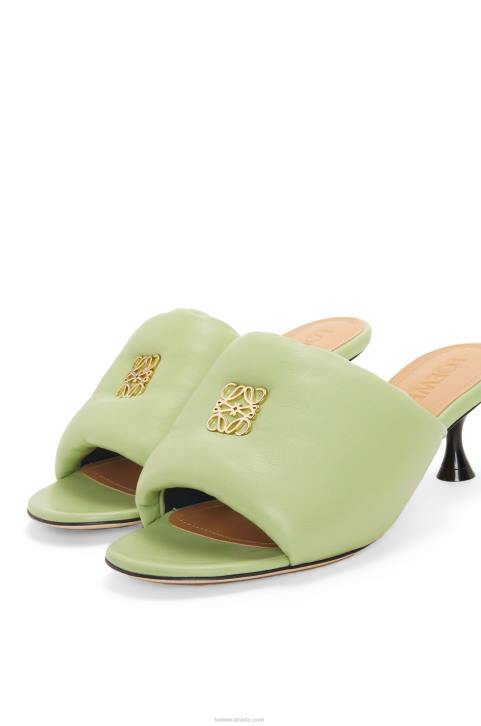 Loewe Anagram padded mule in lambskin 688V754 Women Pale Green