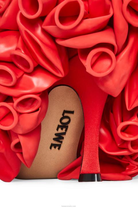 Loewe Comic balloon pump in satin 688V767 Women Anthurium Red