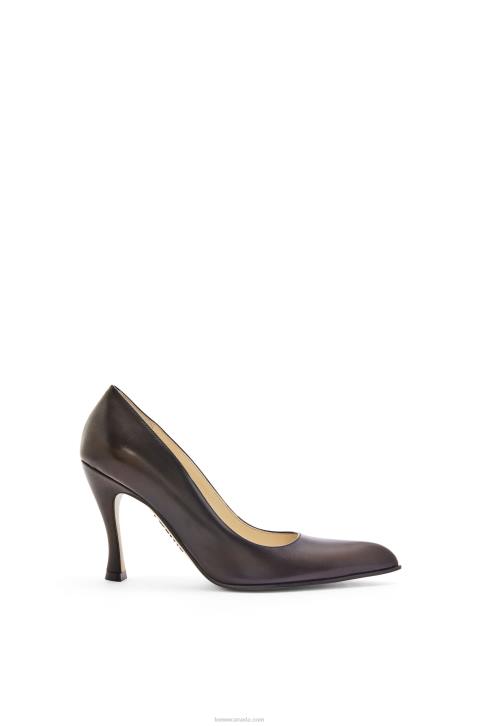 Loewe Comic classic pump in calfskin 688V751 Women Shitake/Black