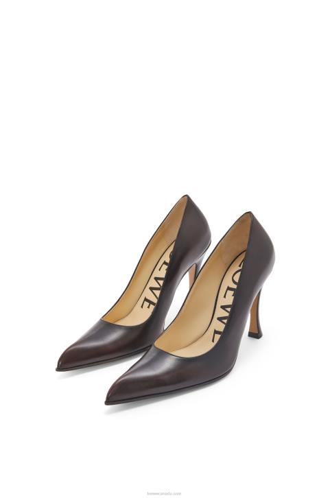 Loewe Comic classic pump in calfskin 688V751 Women Shitake/Black