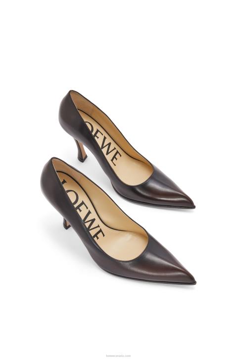 Loewe Comic classic pump in calfskin 688V751 Women Shitake/Black