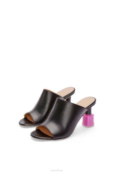 Loewe Nail polish mule in calfskin 688V757 Women Black/Pink