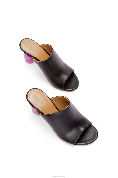 Loewe Nail polish mule in calfskin 688V757 Women Black/Pink