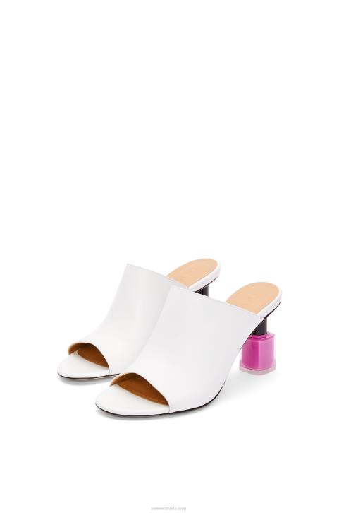 Loewe Nail polish mule in calfskin 688V758 Women White/Pink