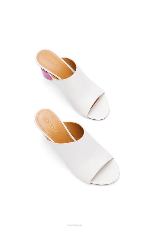 Loewe Nail polish mule in calfskin 688V758 Women White/Pink