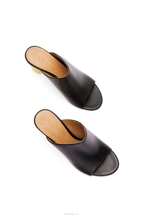 Loewe Nail polish mule in calfskin 688V759 Women Black/Yellow