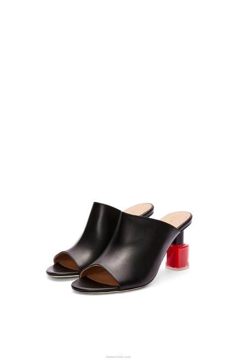 Loewe Nail polish mule in calfskin 688V760 Women Black/Red