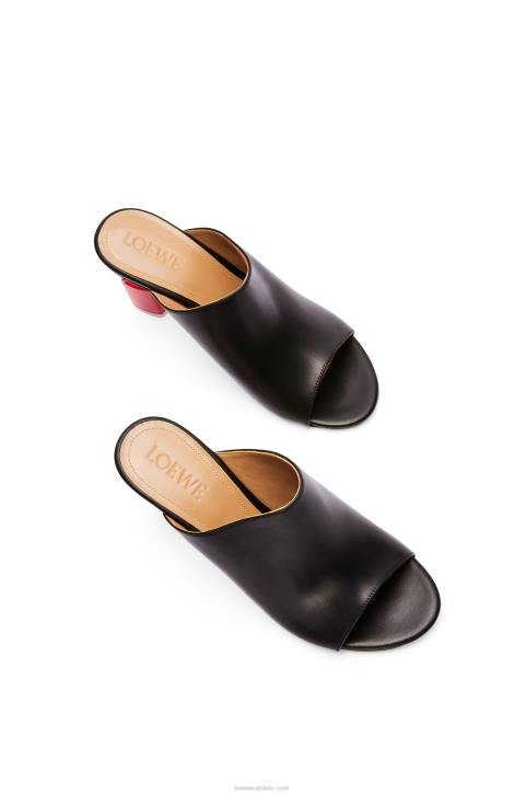 Loewe Nail polish mule in calfskin 688V760 Women Black/Red
