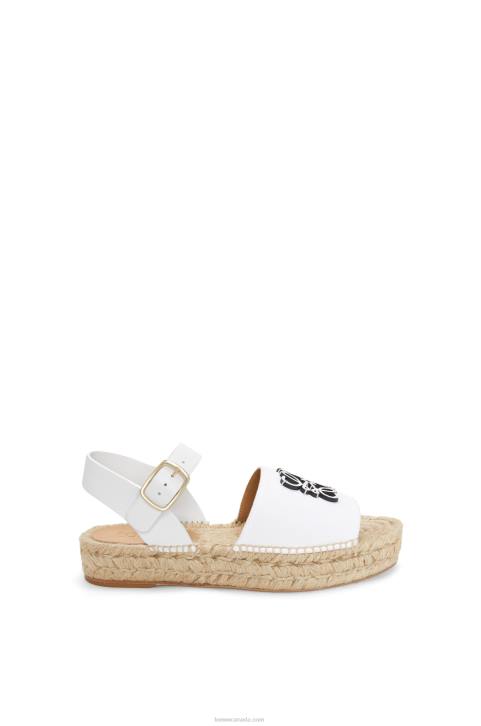 Loewe Anagram espadrille in canvas and calfskin 688V695 Women White