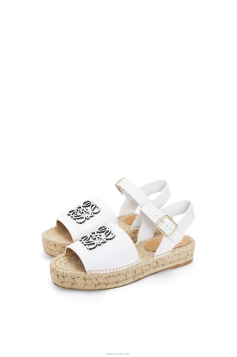 Loewe Anagram espadrille in canvas and calfskin 688V695 Women White