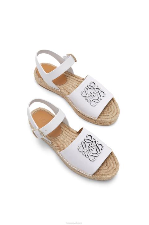 Loewe Anagram espadrille in canvas and calfskin 688V695 Women White