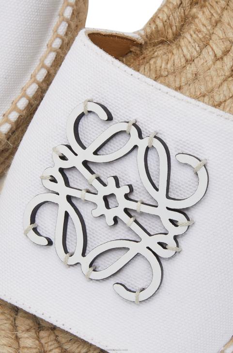 Loewe Anagram espadrille in canvas and calfskin 688V695 Women White