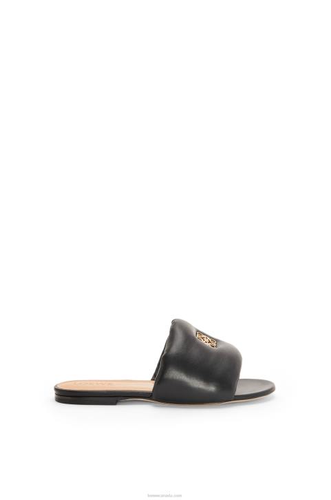 Loewe Anagram padded slide in lambskin 688V685 Women Black