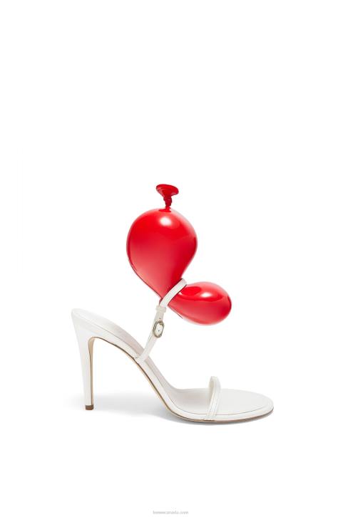 Loewe Balloon sandal in lambskin 688V708 Women White/Red