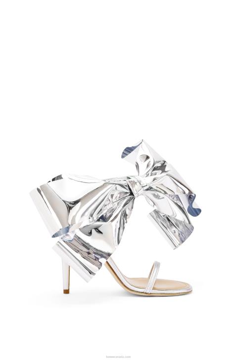 Loewe Bow sandal in lambskin 688V703 Women Silver Grey