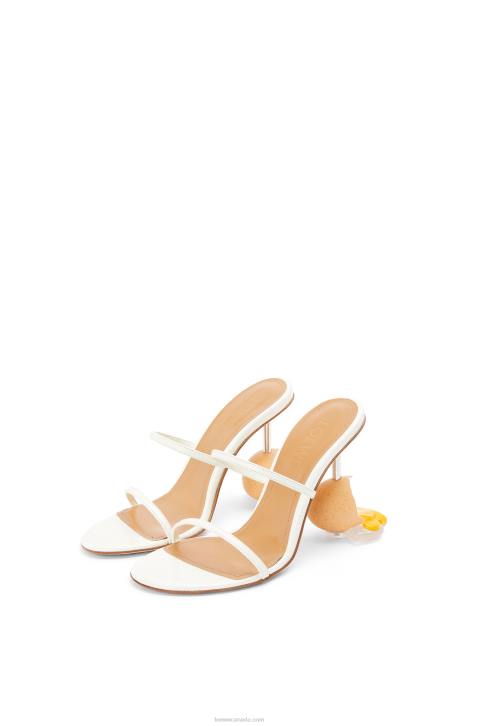 Loewe Broken egg sandal in goatskin 688V715 Women White/Natural