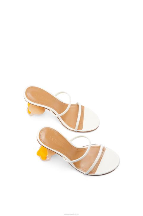 Loewe Broken egg sandal in goatskin 688V715 Women White/Natural