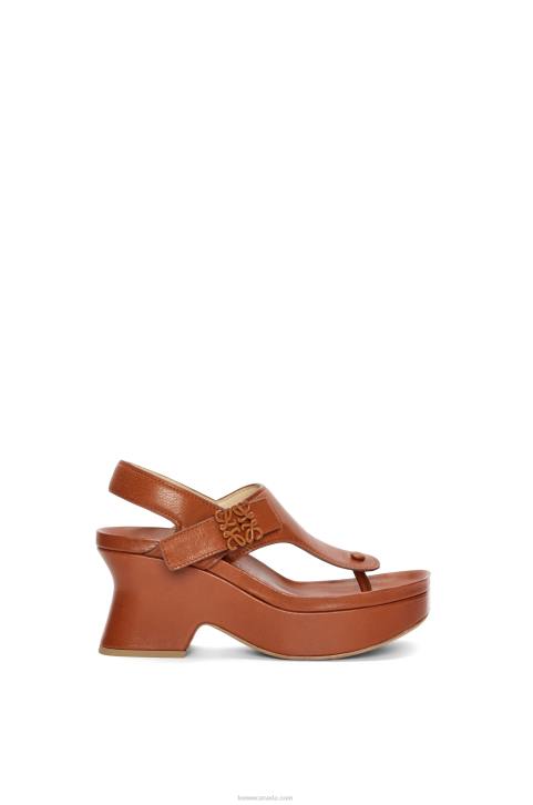 Loewe Ease flatform in lambskin 688V682 Women Tan