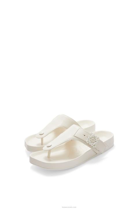 Loewe Ease toe post sandal in goatskin 688V679 Women White