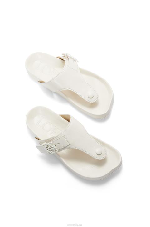 Loewe Ease toe post sandal in goatskin 688V679 Women White