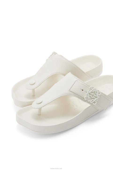 Loewe Ease toe post sandal in goatskin 688V679 Women White